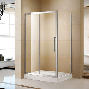 Stainless Steel Tempered Glass Shower Door with Stainless Steel Handle and Roller (K-SS13)